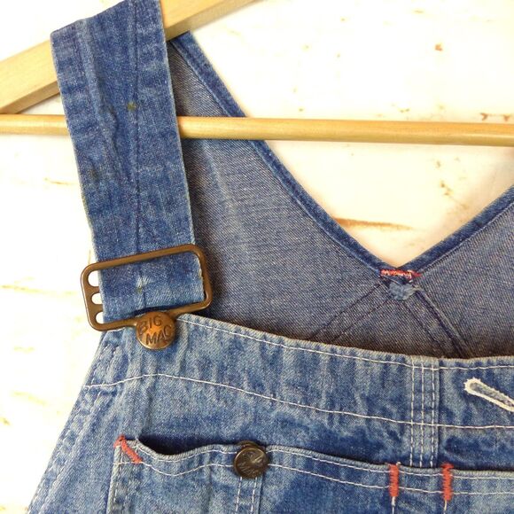 VTG JCPenney Big Mac 70s Denim Overalls Carpenter 43X30.5 Square Back Union Made - Picture 4 of 16